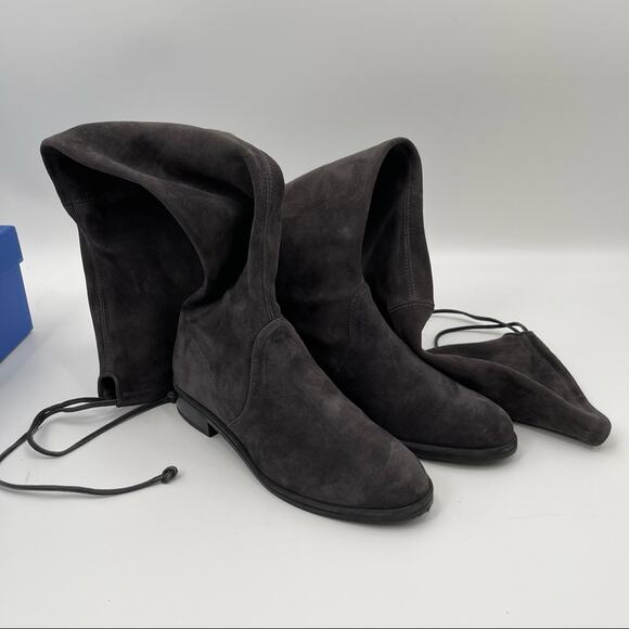 STUART WEITZMAN Lowland Boots Slate Gray Flat Suede Over the Knee NWT Size 5 - Picture 5 of 16